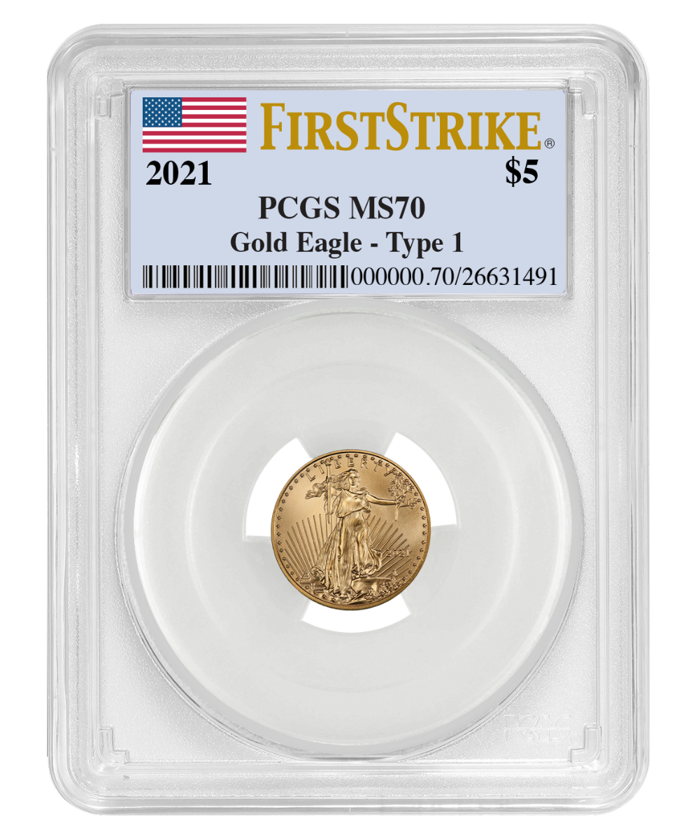 2021 1/10 oz PCGS MS-70 FS American Gold Eagle Coin