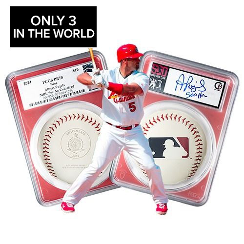2024 5 oz PCGS PR-70 Albert Pujols Autographed Label - Celebrity Mint 500 Home Run Club Proof Silver Coin