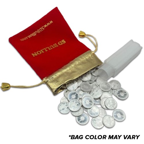 Mini Stacker Bag - 50 x 1/10 oz SD Bullion Silver Freedom Rounds
