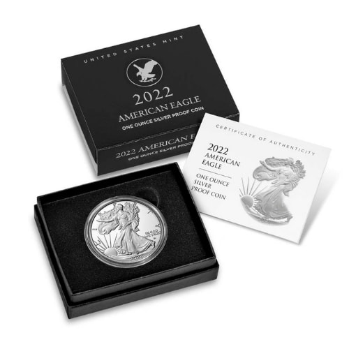 2022-S 1 oz American Silver Eagle Proof Coin with Box & COA