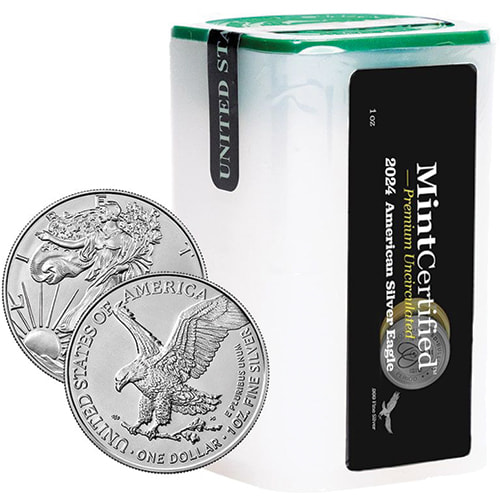 2024 Silver Eagle Premium Uncirculated MintCertified™ | Sealed Tube of 20 Coins