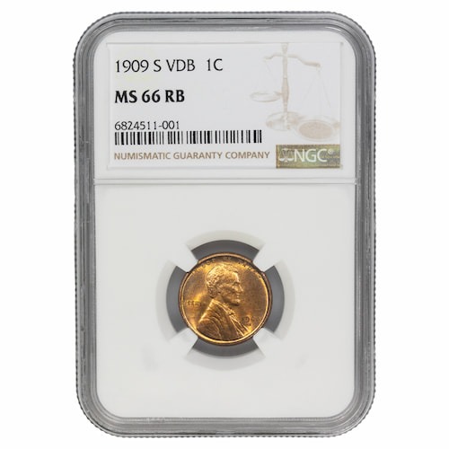 1909-S US Copper VDB Lincoln Cent - NGC MS-66 RB