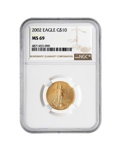 2002 NGC MS-69 1/4 oz American Gold Eagle Coin 