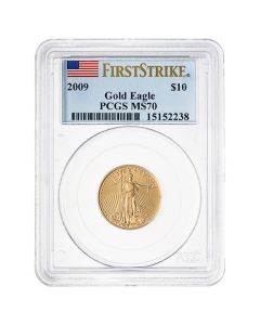 2009 PCGS MS-70 First Strike 1/4 oz American Gold Eagle Coin