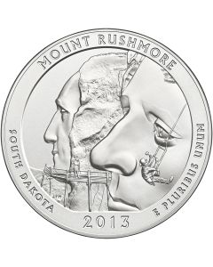 2013 Mount Rushmore ATB 5 oz Burnished Silver Coin - America The Beautiful