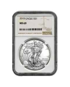 2015 NGC MS-69 American Silver Eagle Coin (Brown Label)