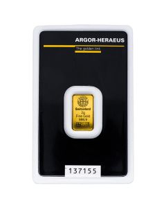 2 gram Argor-Heraeus Kinebar Gold Bar