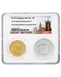 2023 NGC MS-70 King Charles III Coronation 2-Coin Set
