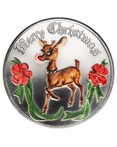 2025 1 oz Rudolph Colorized Silver Round