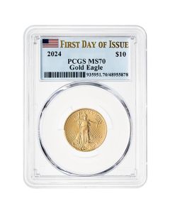 2024 PCGS MS-70 First Day of Issue 1/4 oz American Gold Eagle Coin