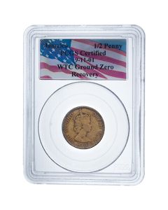 PCGS Certified 9/11 WTC Ground Zero Recovery Jamaica 1/2 Penny 
