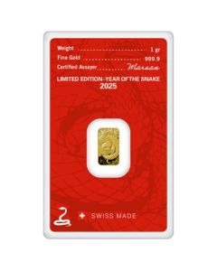 2025 1 Gram Argor-Heraeus Year of the Snake Gold Bar