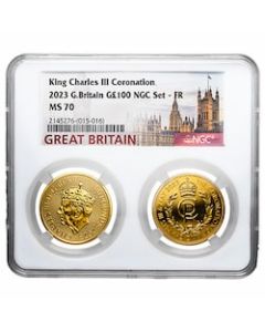2023 NGC MS-70 King Charles III Coronation Gold 2-Coin Set