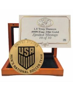 Mintage 10 - 1.5 oz US Men's National Soccer Team Gold Medal w/Box and COA