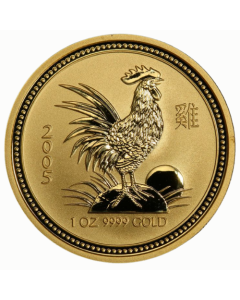 2005 1 oz Year of the Rooster Gold Coin - Lunar Series I