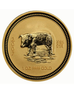 2007 1 oz Year of the Pig Gold Coin - Lunar Series I