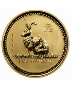 1999 1 oz Year of the Rabbit Gold Coin - Lunar Series I