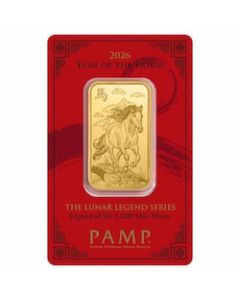 2026 1 oz 1,000 Mile Horse Gold Bar - Lunar Legends Series