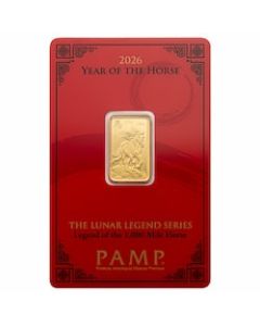 2026 5 Gram 1,000 Mile Horse Gold Bar - Lunar Legends Series