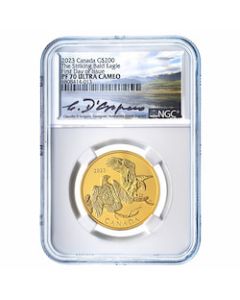 2023 NGC PF-70 First Day of Issue 1 oz Striking Bald Eagle Proof Gold Coin - Claudio D'Angelo Label