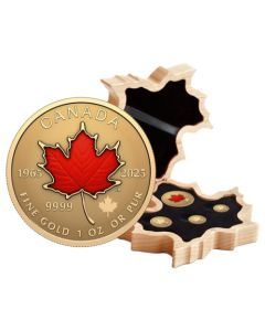 2025 Royal Canadian Pure Gold Fractional Set - 60th Anniversary of the National Flag of Canada