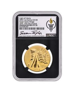 2024 NGC PF-70 1 oz Samoa Light of Liberty Enhanced Reverse Proof Gold Coin