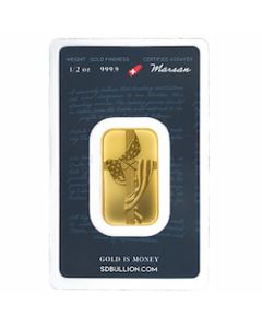 1/2 oz SD Bullion Cross and Flag Gold Bar