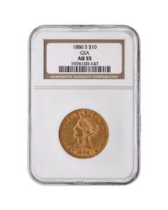 1886-S NGC AU-55 $10 Liberty Gold Coin - From GSA