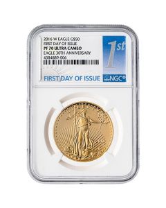 2016-W NGC PF-70 Ultra Cameo First Day of Issue 1 oz American Gold Eagle Proof Coin 