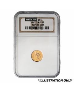 NGC AU-55 $1 Indian Princess Liberty Head Gold Coin Type II - Random Year