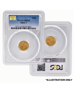 NGC/PCGS MS-63 $1 Liberty Gold Dollar Coin Type III - Random Year