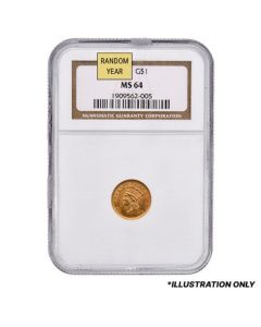 NGC/PCGS MS-64 $1 Liberty Head Gold Coin Type III - Random Year NGC/PCGS MS-64 $1 Liberty Head Gold Coin Type III - Random Year
