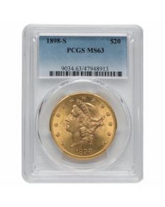 1898-S PCGS MS-63 $20 Liberty Double Eagle Gold Coin