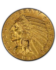$5 Indian Half Eagle Gold Coin (AU) - Random Year