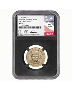 2026-P US Trump Dollar NGC MS-67 FDOI Paul Hollis Facsimile Black Core