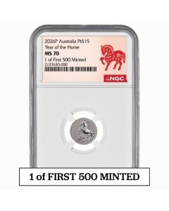 2026 NGC MS-70 1 of First 500 Minted 1/10 oz Year of the Horse Platinum Coin - Lunar Series III