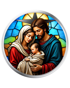 1 oz Holy Family - Colorized Silver Round