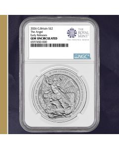 2026 NGC Gem Uncirculated Early Releases 1 oz British Angel Silver Coin