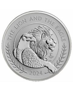 2024 2 oz British The Lion and The Eagle Reverse Proof Silver Coin with Liberty Bell Privy Mark