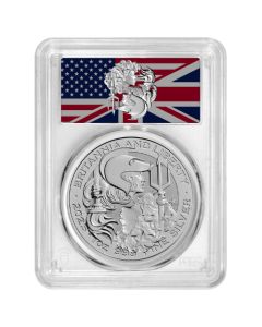 2025 PCGS MS-69 First Day of Issue 1 oz British Silver Britannia and Liberty Coin - Exclusive Label