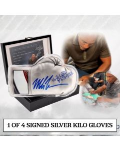 Mike Tyson vs. Evander Holyfield Dual-Signed Autographed Silver Boxing Glove 1 Kilo Coin - 2025 Celebrity Mint