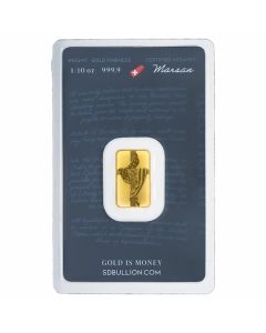 1/10 oz SD Bullion Cross and Flag Gold Bar
