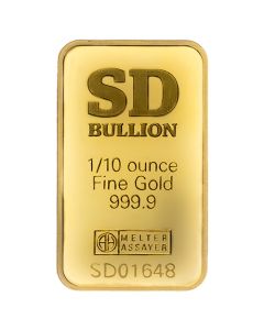 1/10 oz SD Bullion Cross and Flag Gold Bar