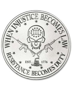 1.5 oz Deuce Four Skull Type II Silver Round