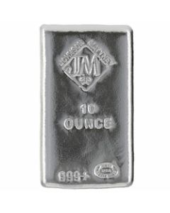 10 oz Johnson Matthey Poured Silver Bar