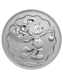 2025 1 oz Disney Mickey Season's Greetings Silver Coin