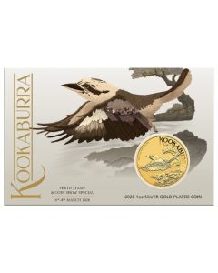 2026 1 oz Australian Silver Gold-Plated Kookaburra Coin BU
