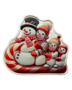2025 1 oz Snowman Sleigh Ride Colorized Proof Silver Coin