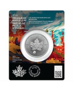 2026 1 oz Canadian Silver Maple Leaf Coin - Wolf Privy Mark - In Assay
