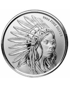 1 oz Buffalo Girl Silver Round